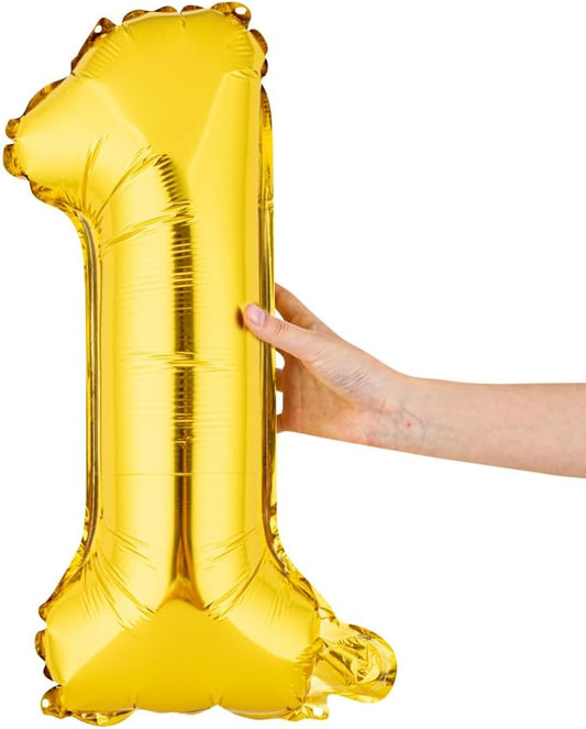 1 Pack of foil number Balloons Party Decoration (Golden)