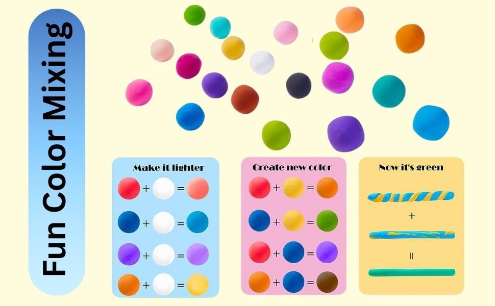 Colorful Clay Dough Set for Kids – 12 Colors with different Colors