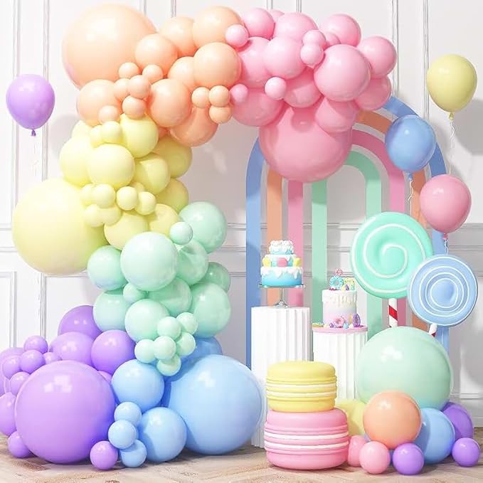 Vibrant Pink Blue Gold Latex Balloon Arch Kit for Gender Reveal