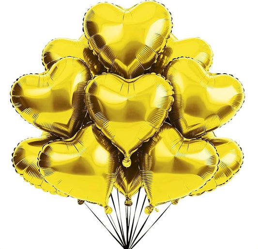 Heart Balloons, 12 Pcs Heart Shaped Foil Balloons for Valentines Day