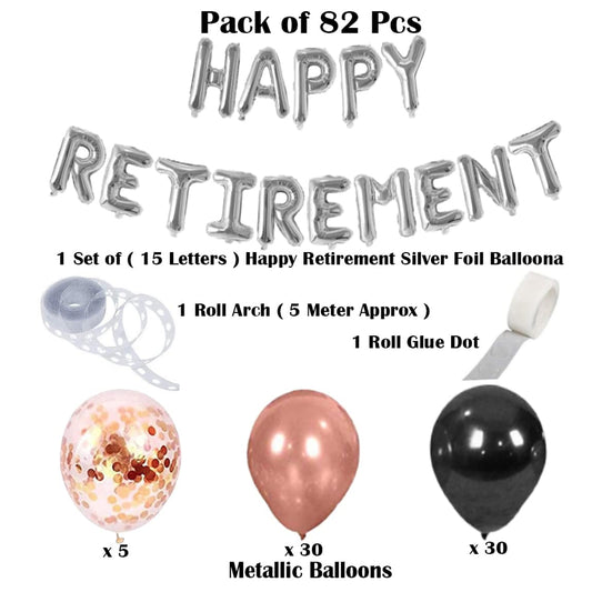 Happy Retirement Party Supplies Decoration Kit (82 Pcs Pack)