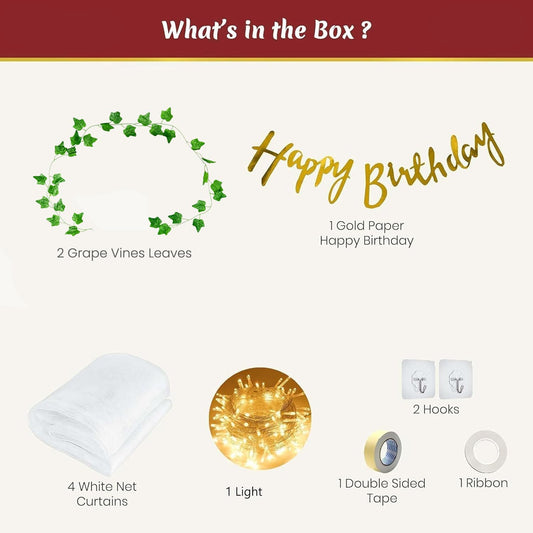 Romantic Birthday Backdrop Decoration for Bedroom 12 Pcs Pack