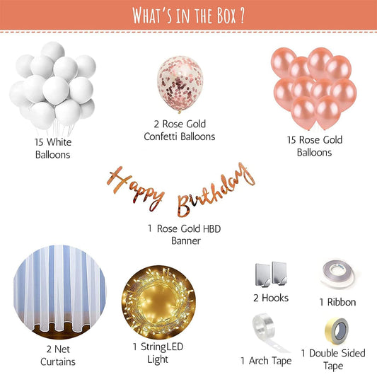 Canopy tent for decorations ,Birthday Decoration items for Girl - 41 pcs