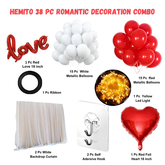 38 Pc Romantic Bedroom Decoration - Love Decoration Kit