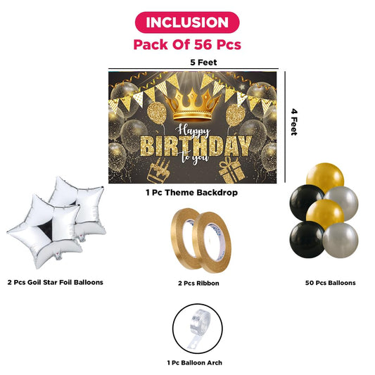 Happy Birthday Decoration Kit for boys-Set of 56 Pcs