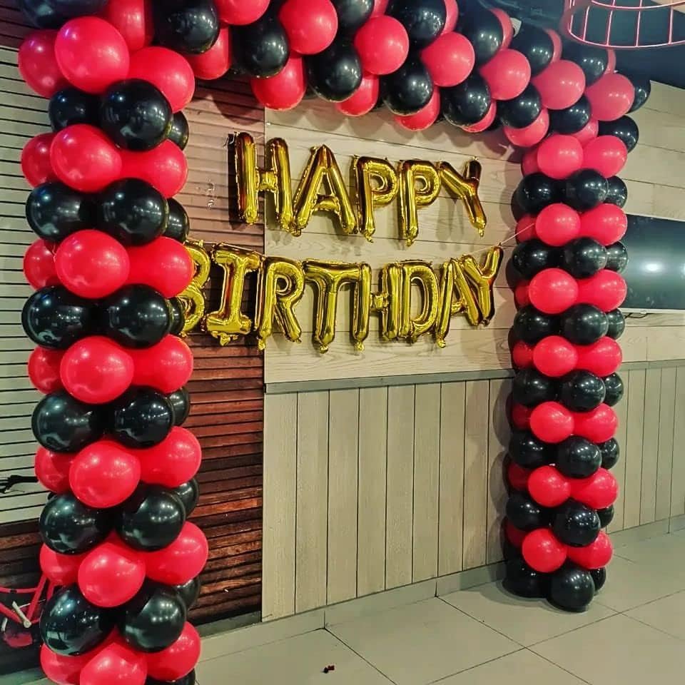 Red Black Balloon Garland Kit - 104Pcs Party Decoration