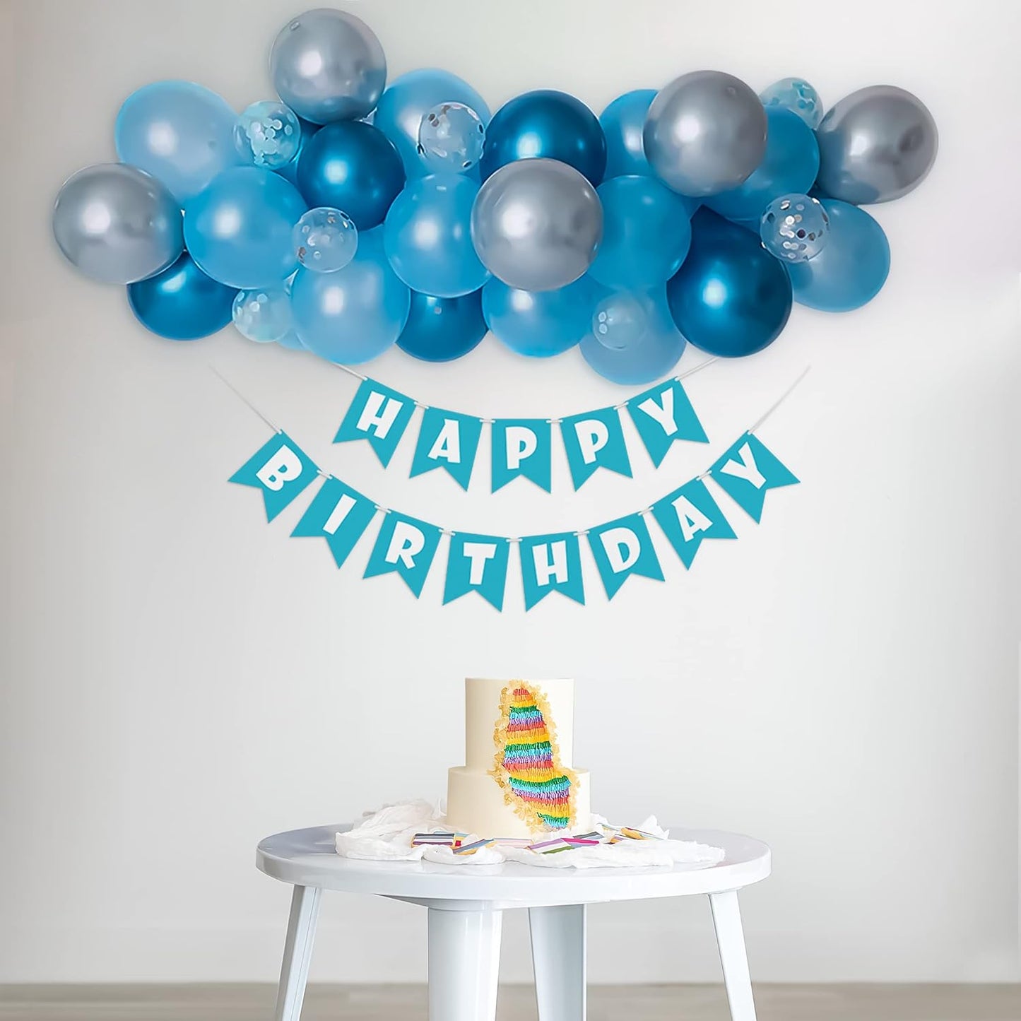Blue Theme For Birthday Decoration Items Kit For Boys 63 pcs Pack