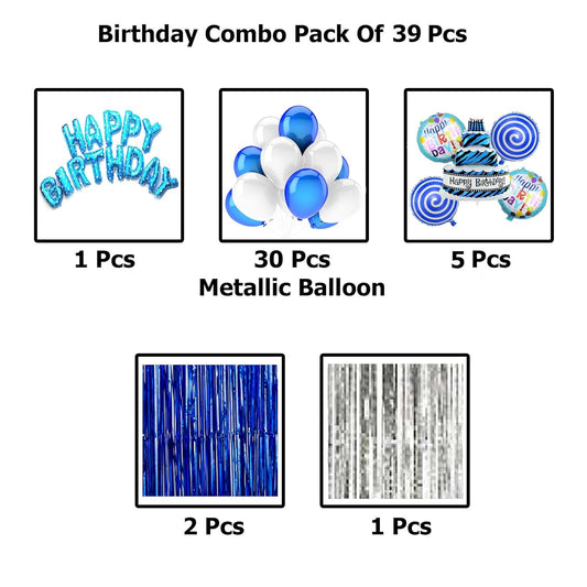 Cake Theme Happy Birthday Decoration Pack Of 39 Pcs