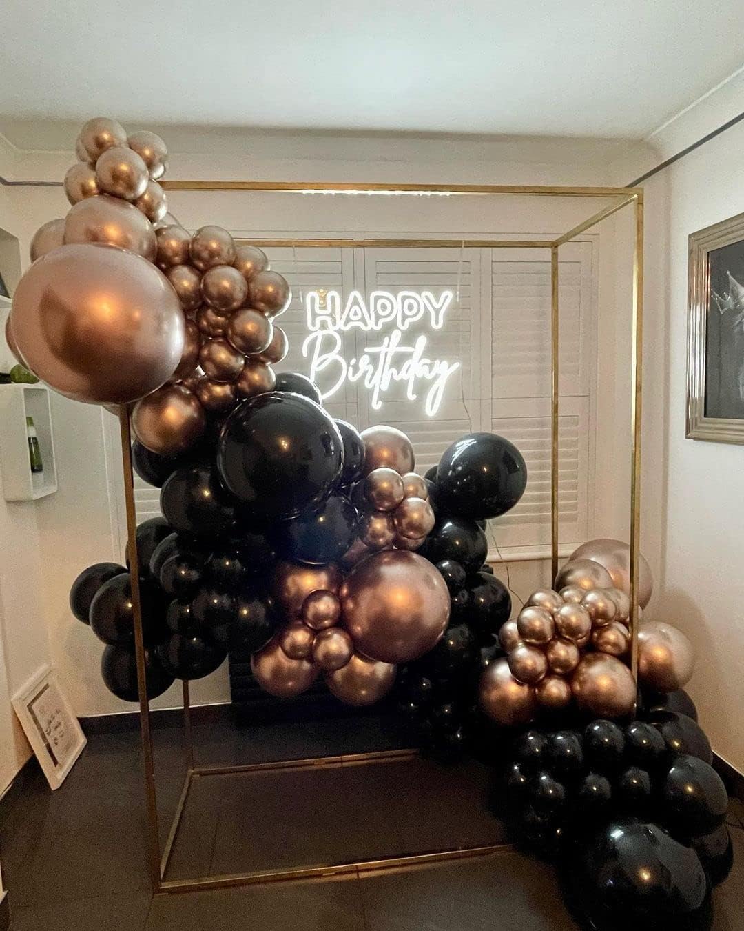 Rose Gold Black Balloon Garland Kit - 104Pcs Party Decoration