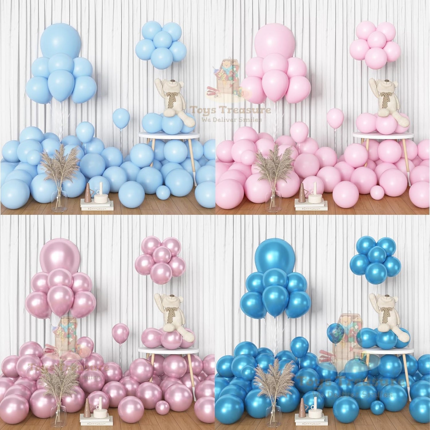 Rose Gold, Pink Blue Decoration kit - 153 Pcs Pack
