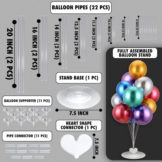 Balloon Stand for Decoration Birthday - Set of 2 Pcs Birthday Decoration Stand Balloon Stand Holder for Decorations