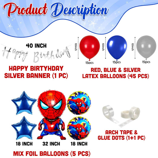 Ultimate Superhero Birthday Party Kit for Boys - 53 Pcs Balloon Decorations