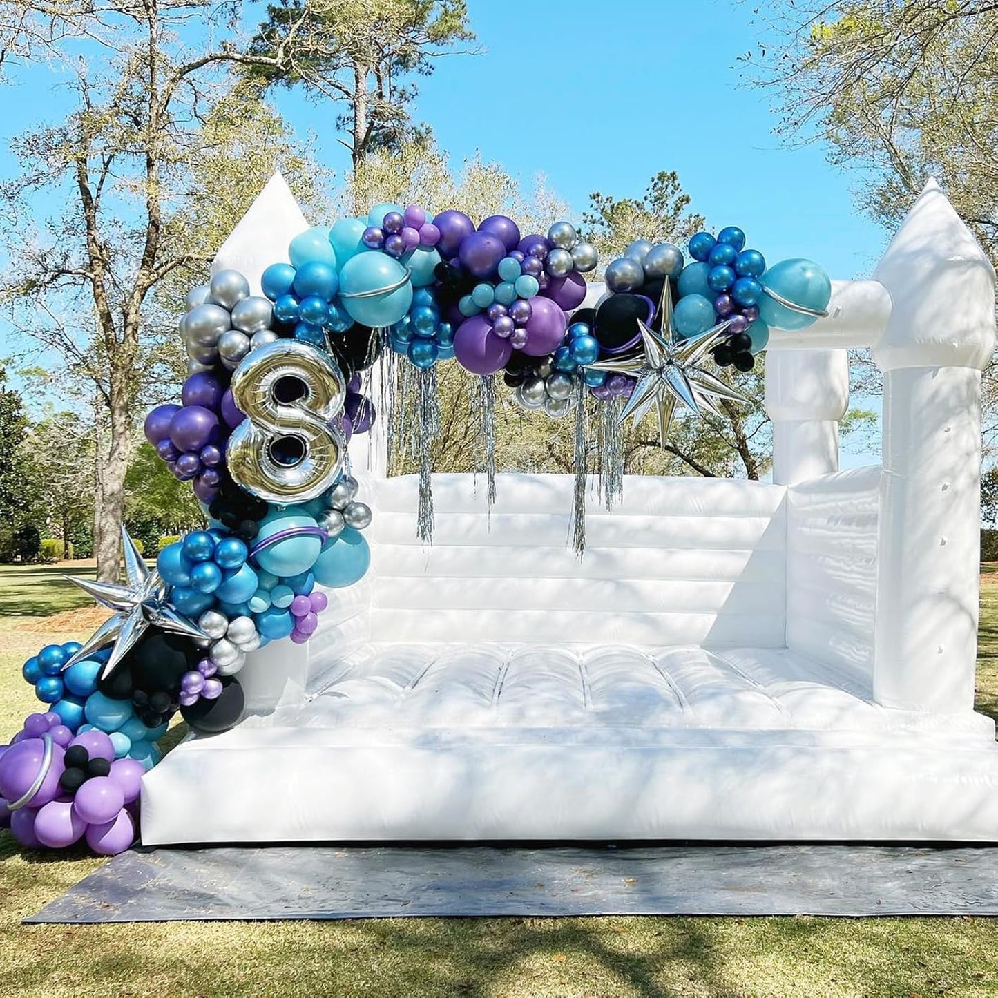 60 Pcs Metallic Blue Purple Black Balloons - Wedding & Birthday Party