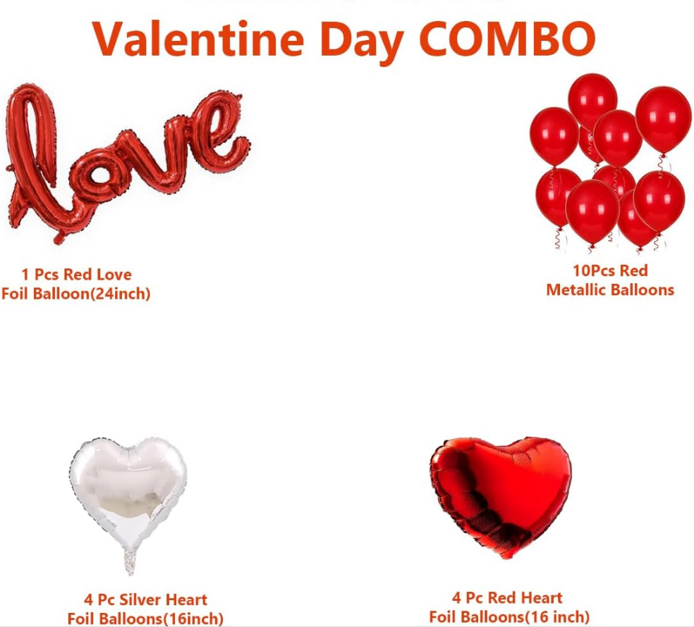 Romantic valentine's day decor 19 pcs pack set