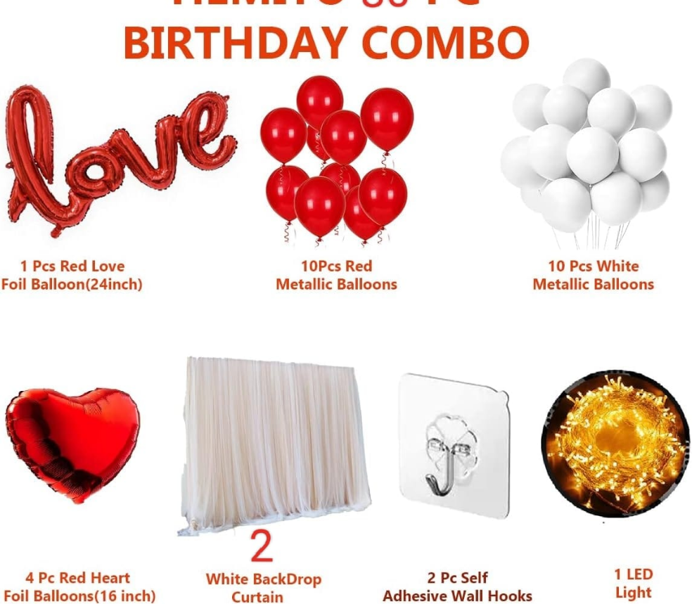 Romantic anniversary or valentine's cabana Theme 30 pcs pack