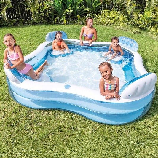 Swim Center Family Lounge Inflatable Pool, 90" X 90" X 26",(7.5 ft x 7.5 ft (26 inches height)