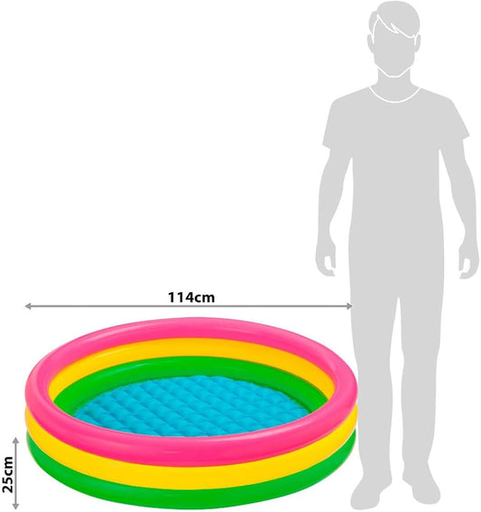 45 x 10 inches Round Inflatable Baby Pool – Sunset Glow 3 Ring