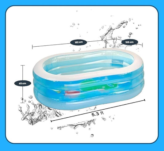 64 x 42 inches Inflatable Swimming Pool for Kids & Family 162x106x45 cm