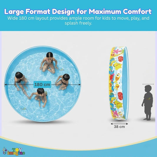 6 Feet Non-Inflatable Swimming Pool for Kids | No Air Pump Needed