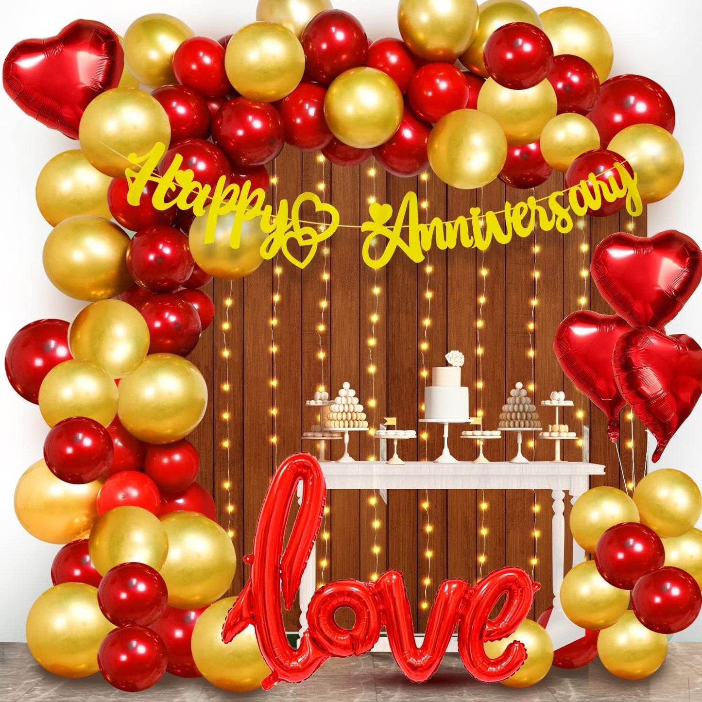 Happy Anniversary Decoration Items Kit - 62Pcs