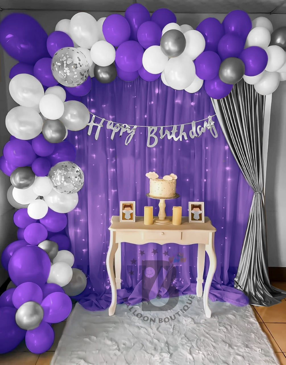 Boy birthday Themes 76 pcs set light curtains balloons more