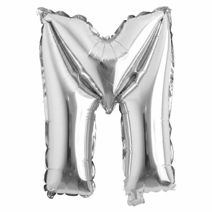 Customized alphabet foil balloons in silver colour