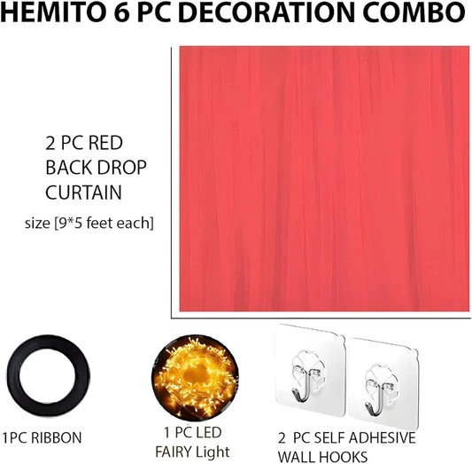 Romantic room decor anniversary or valentine's cabana Theme 6 pcs pack