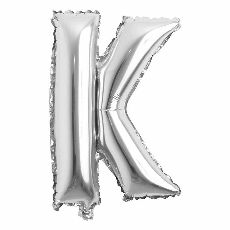 Customized alphabet foil balloons in silver colour