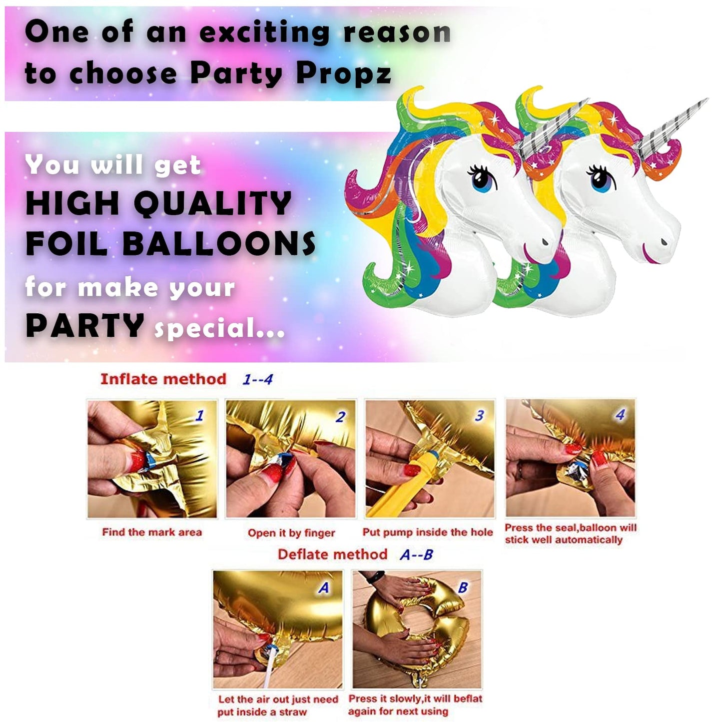 Unicorn Theme Birthday Decoration Kit – 50 pcs combo