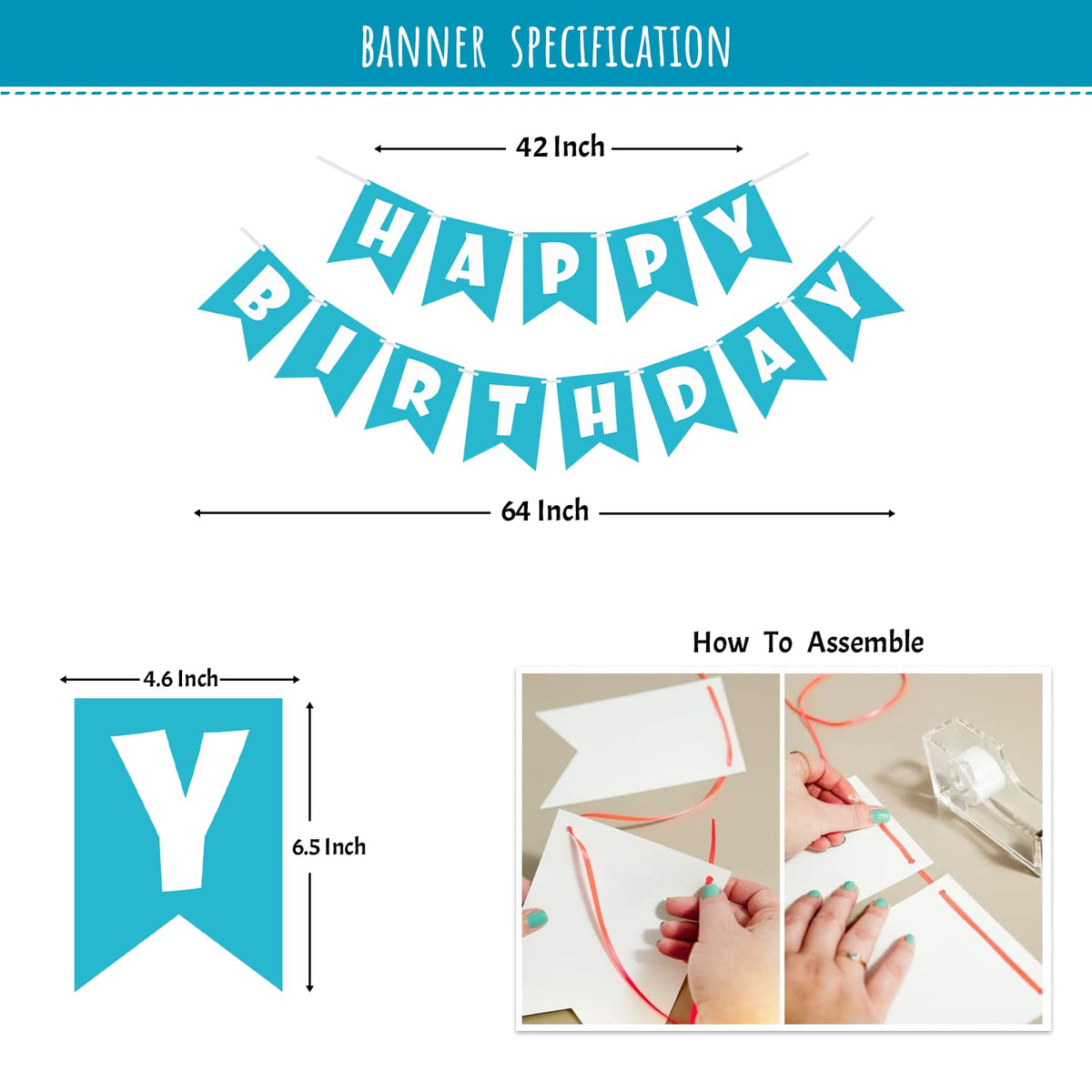 Blue Birthday Decoration Kit 68 items