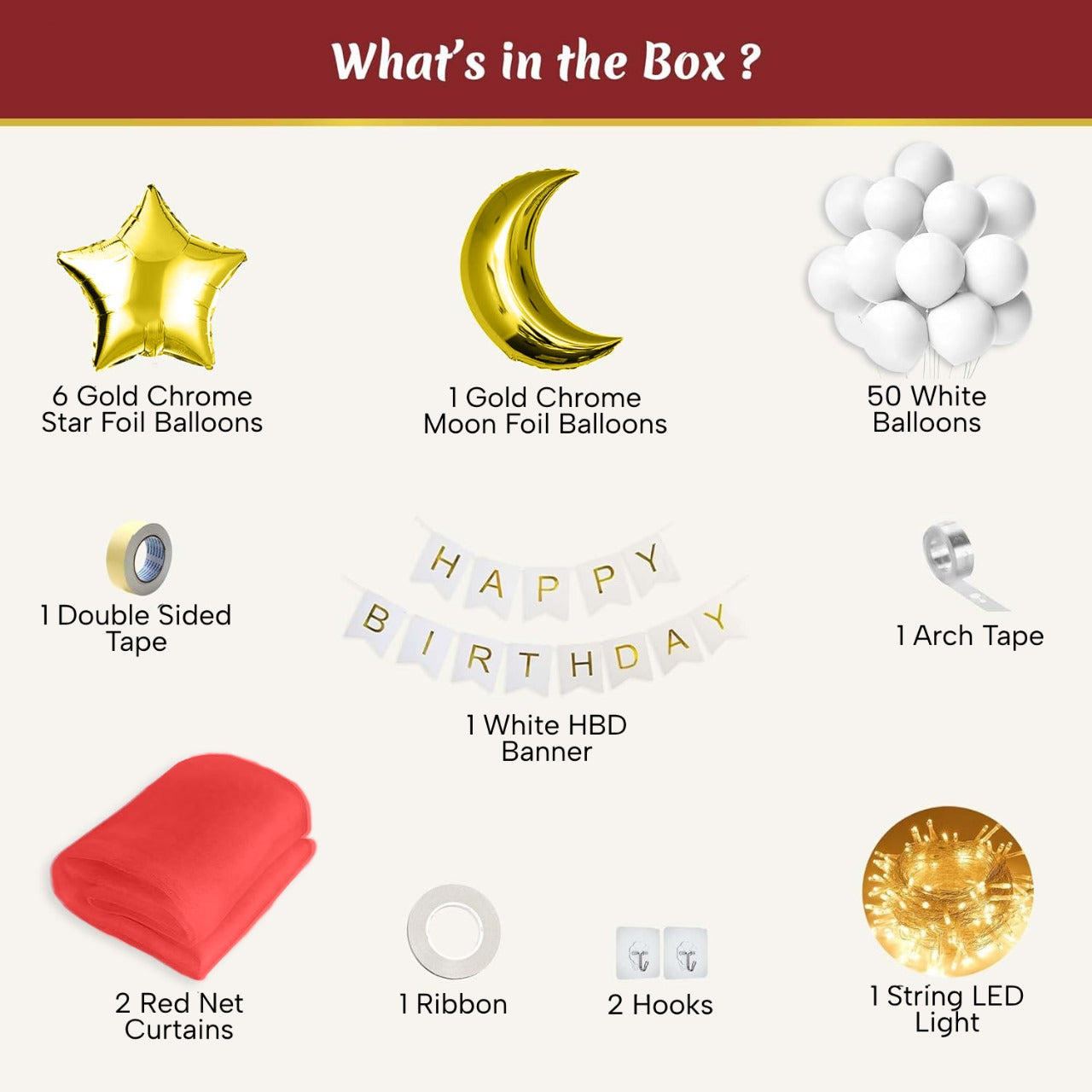 Star & Moon theme Birthday decoration Kit