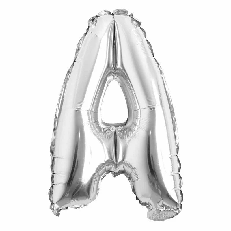 Customized alphabet foil balloons in silver colour
