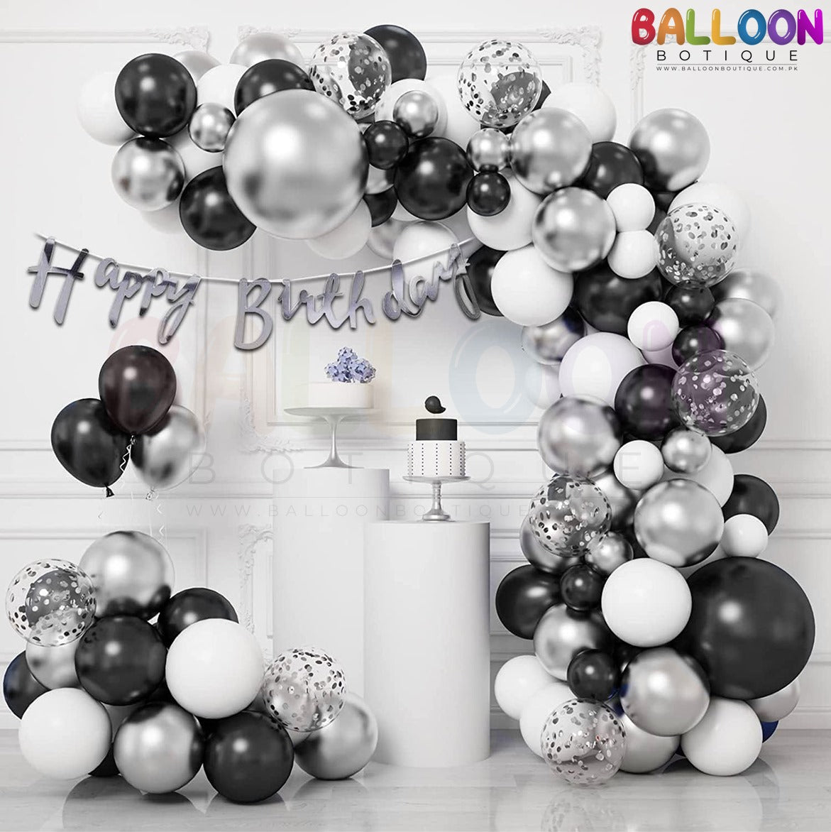 Birthday Decoration kit 69 pieces chrome metallic balloons Theme pack