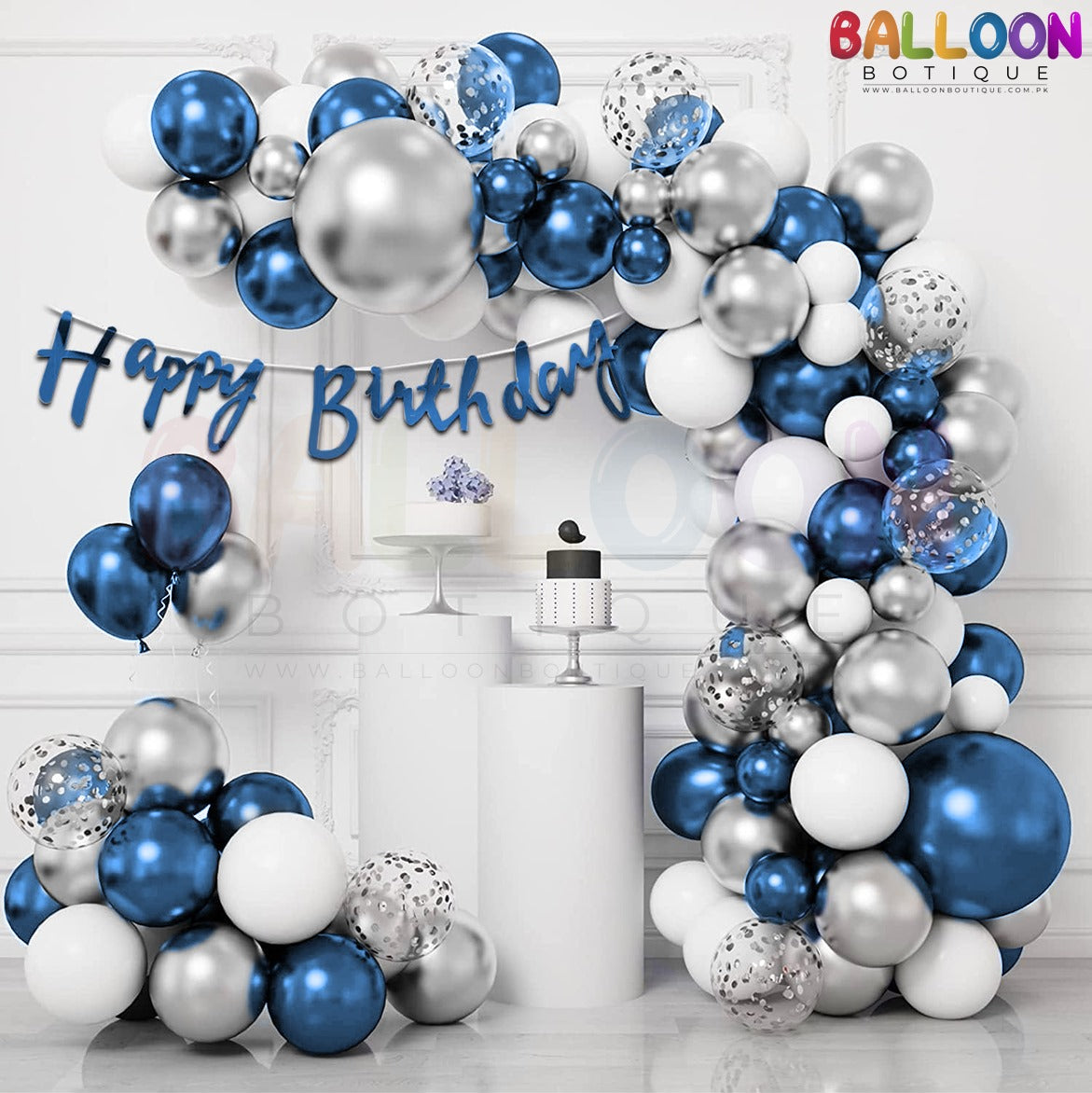 Birthday Decoration kit 69 pieces chrome metallic balloons Theme pack