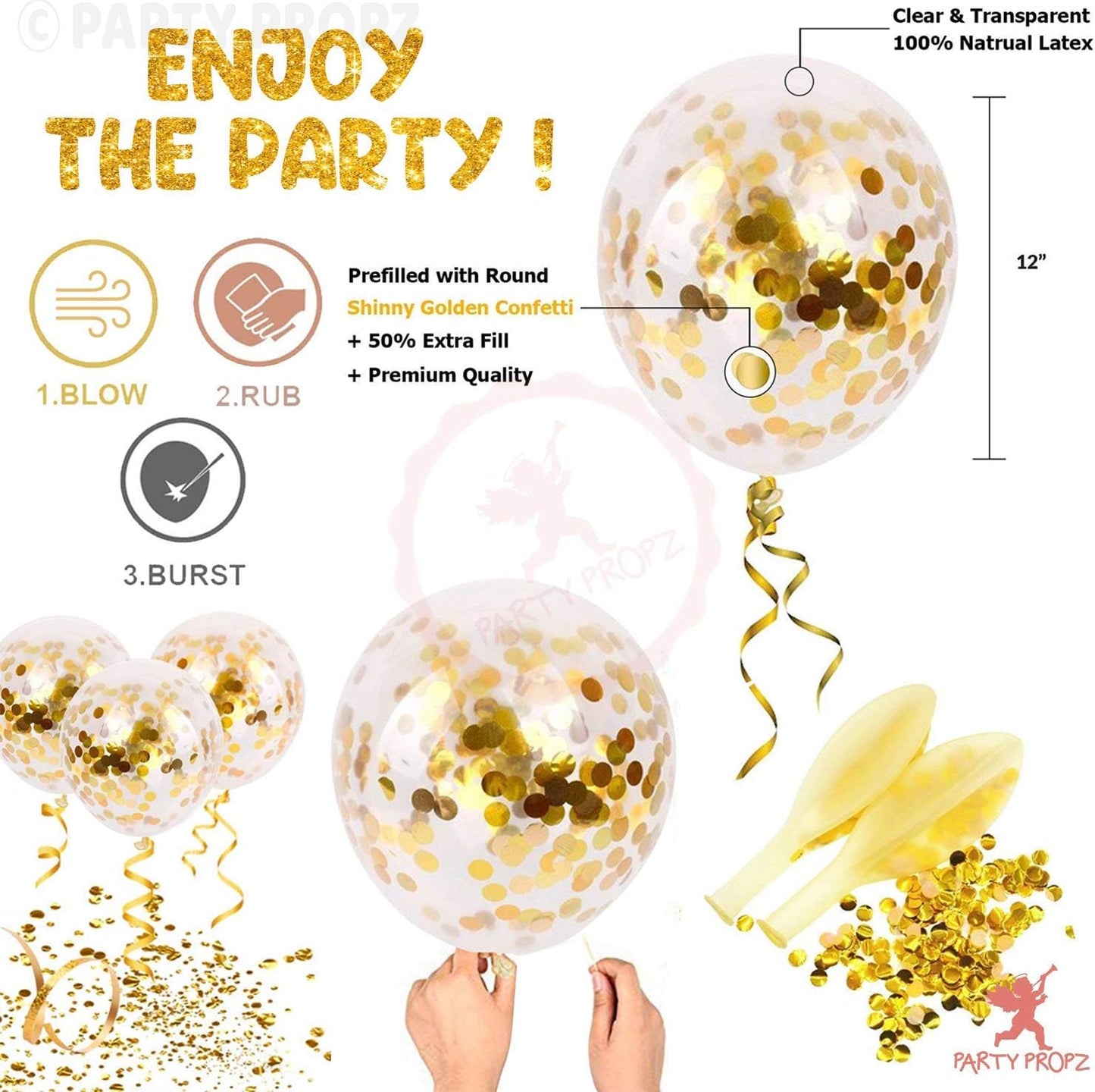 Happy Anniversary Decoration Items Kit - 47 Pcs Red and Golden