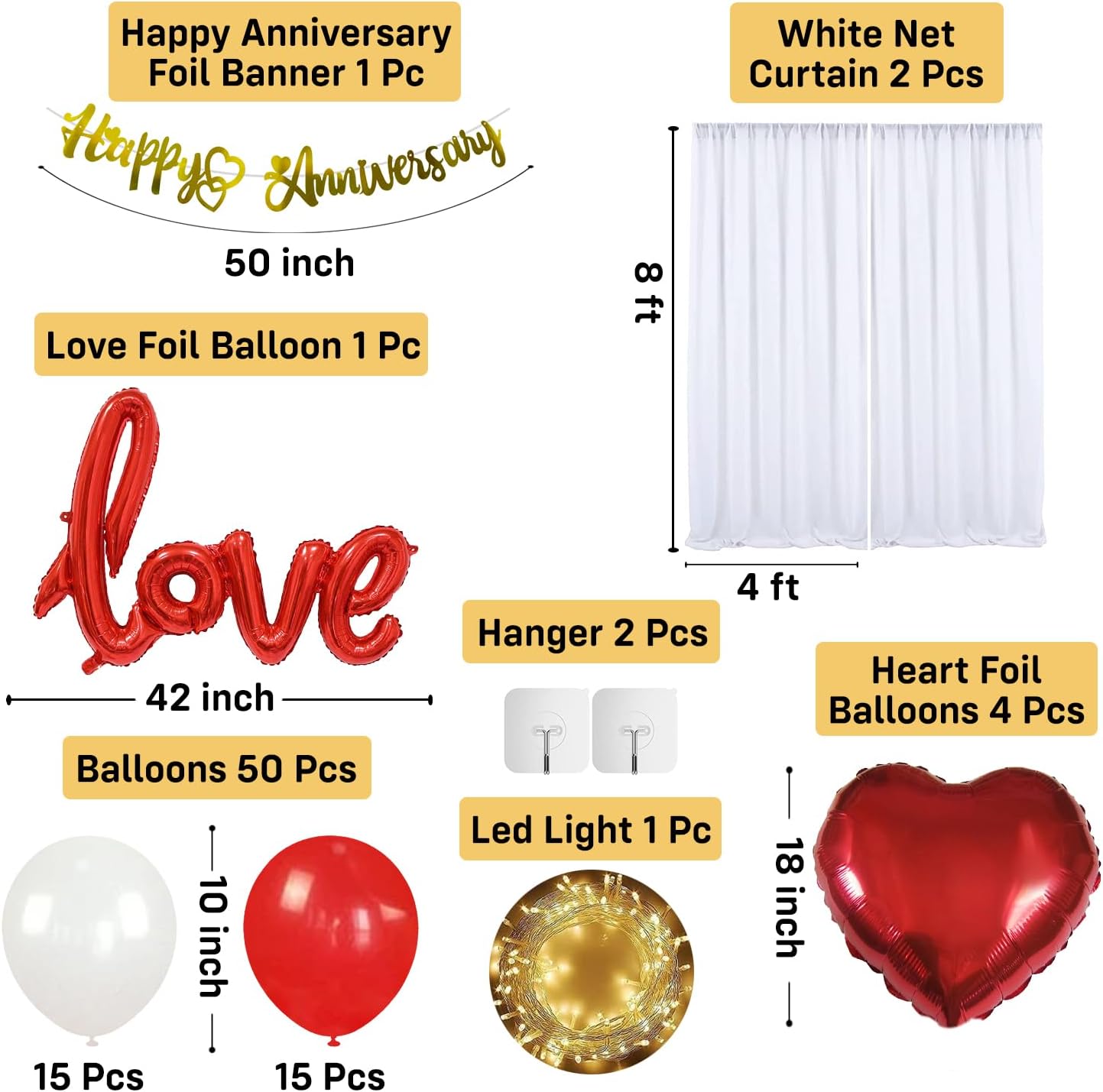 Canopy Tent Decoration for Anniversary 61 pcs set