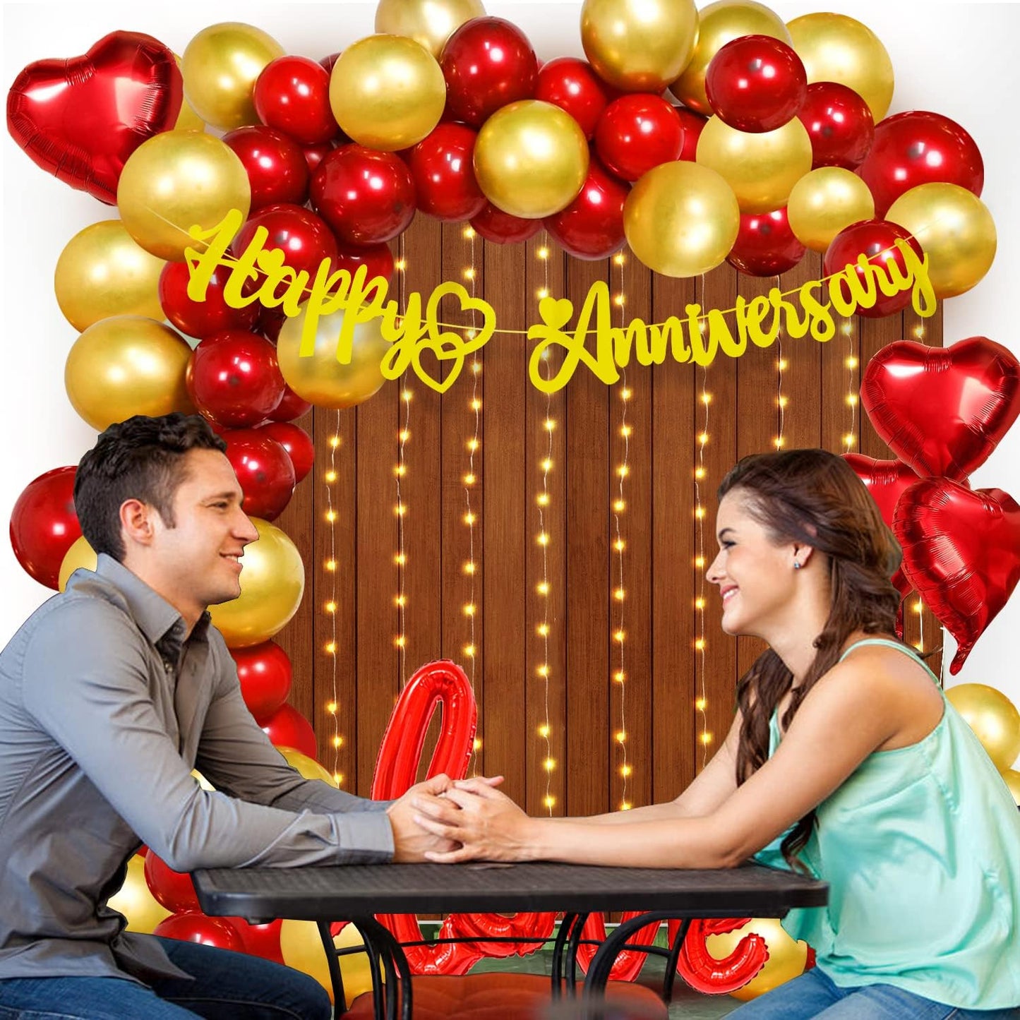 Happy Anniversary Decoration Items Kit - 62Pcs