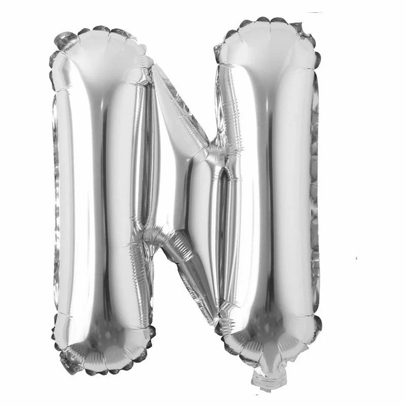Customized alphabet foil balloons in silver colour