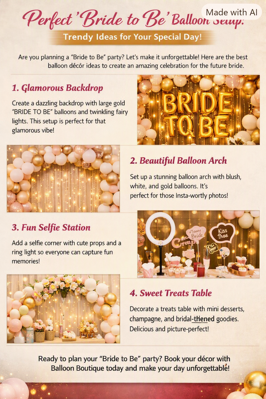 Bride to Be balloon setup