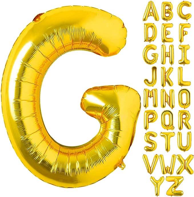 Customized alphabet foil balloons in Golden color