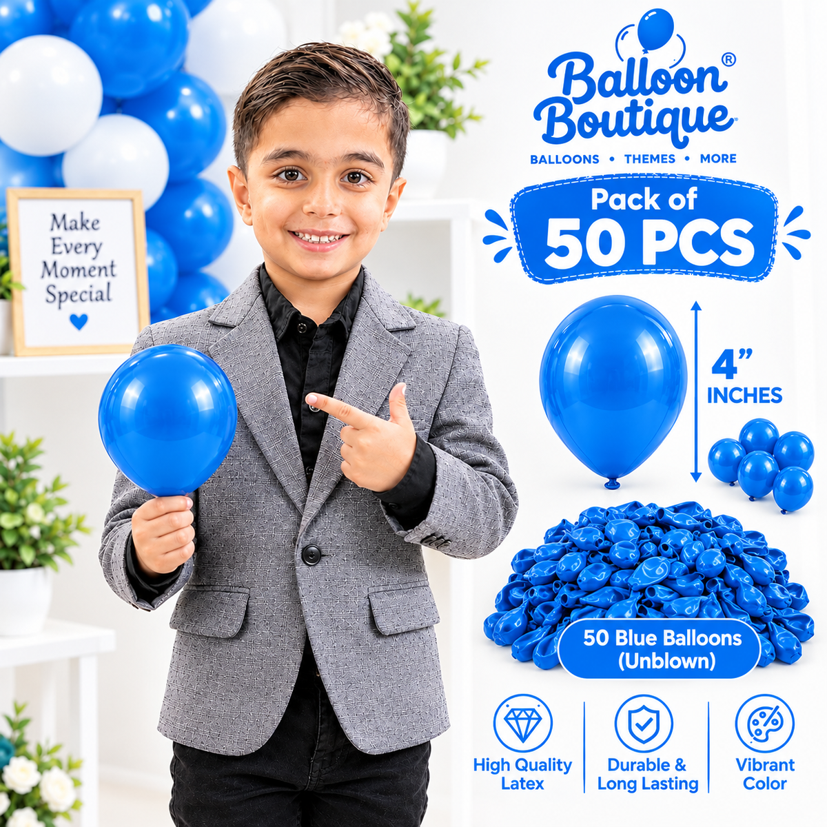 4 Inch Balloons - 50 Pcs Pack