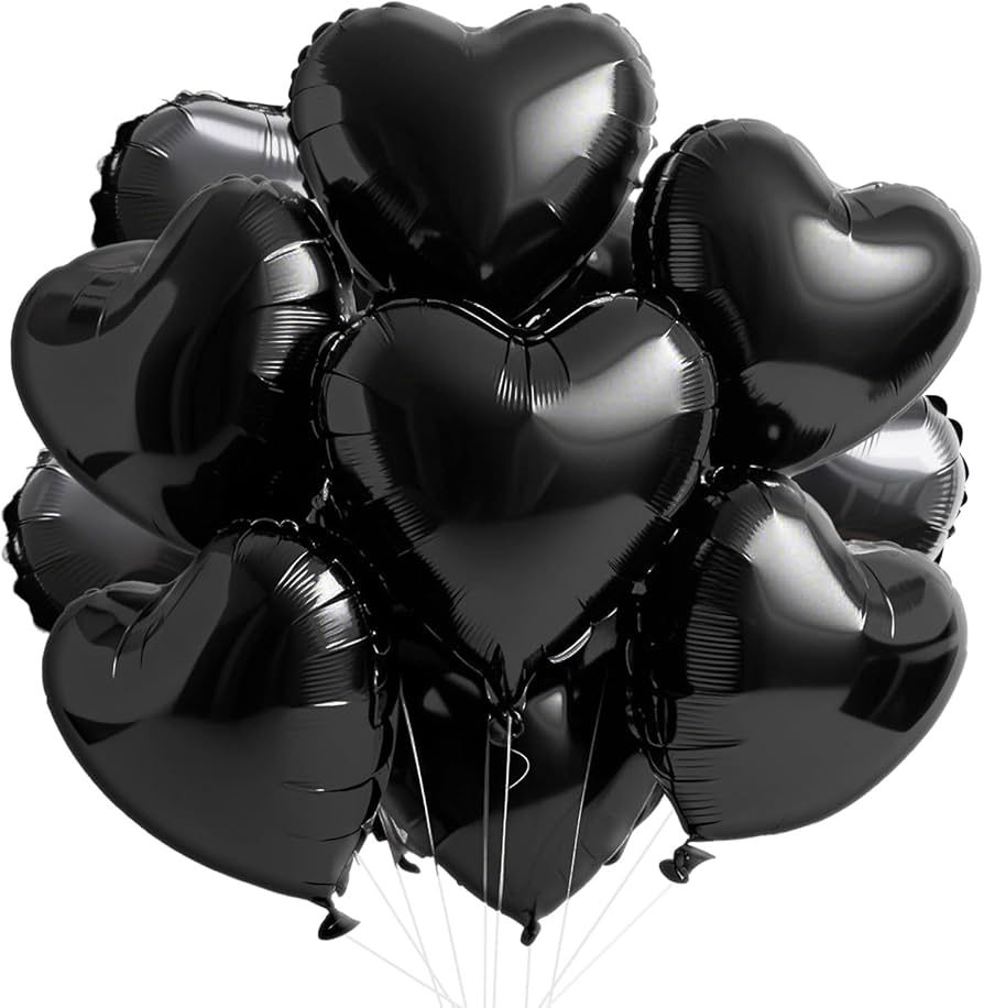 Heart Balloons, 12 Pcs Heart Shaped Foil Balloons