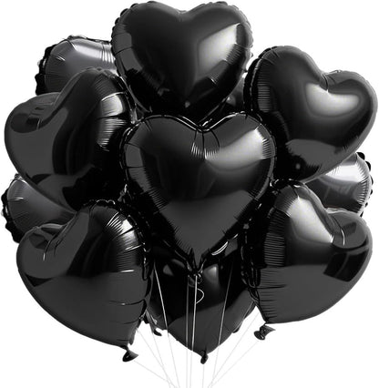 Heart Balloons, 12 Pcs Heart Shaped Foil Balloons