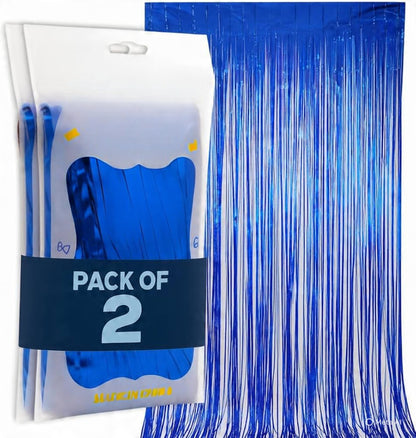 Foil Fringe Curtain Backdrop for Party Decoration - 2 Pc