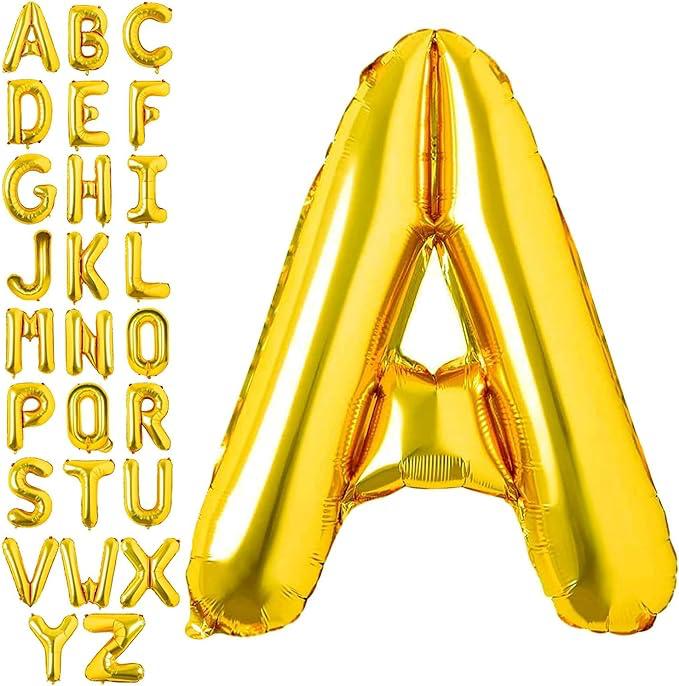 Customized alphabet foil balloons in Golden color