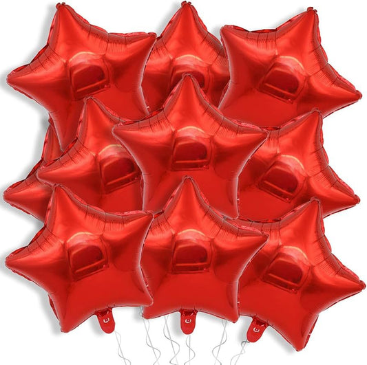 10 Pcs  Star Shaped Mylar Helium Foil Metallic Balloon