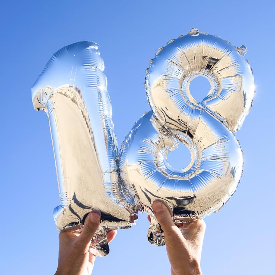 Foil number Balloons Party Decoration 16 inch (Silver)