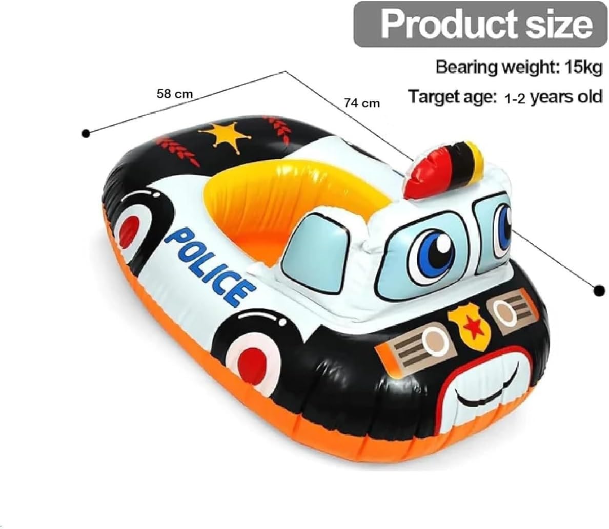 Police Car Ring Tube Water Play Centre Toy for Kids - 78 x 58 Cms