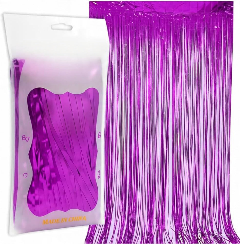 Foil Fringe Curtain Backdrop for Party Decoration - 1 Pc