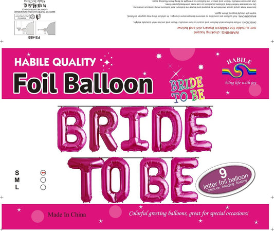 Bride To Be Foil Balloon Set – 9 Pink Letter Balloons